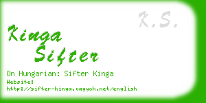 kinga sifter business card